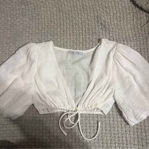 Gab and Kate puff sleeve crop top